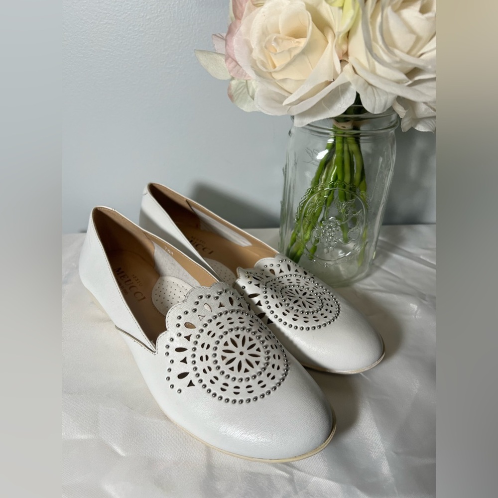 Italian White Leather Loafers